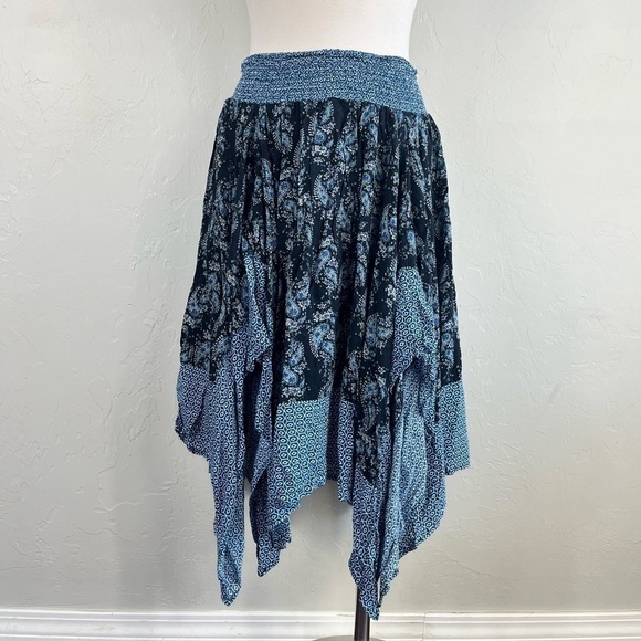 Anthropologie Hazel Grunge Whimsical Fairy Boho Asymmetrical Mini Midi Skirt - Picture 1 of 13